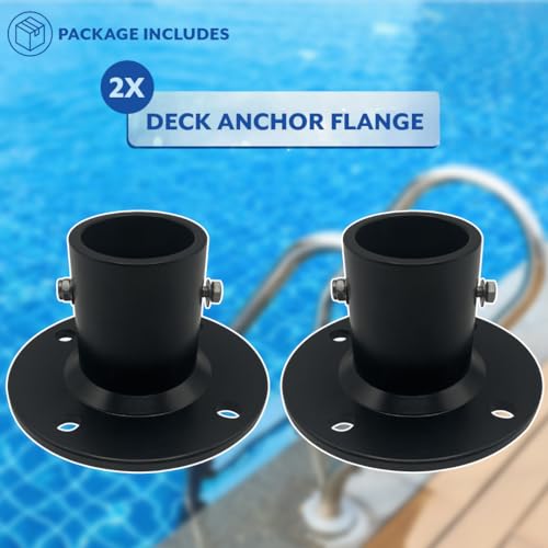 Poolzilla 2-Pack Deck Anchor Flange en Negro Mate miniatura 6