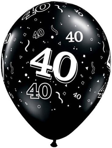 11" 40 Around Onyx Black Latex Balloons (10ct)