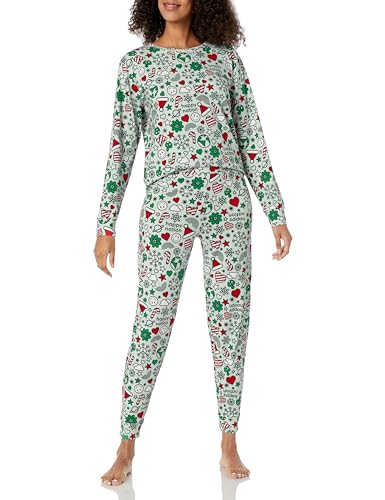 Happy Nation Girls Adult Size Classic Pj Sleep Set, Beach Glass Icon