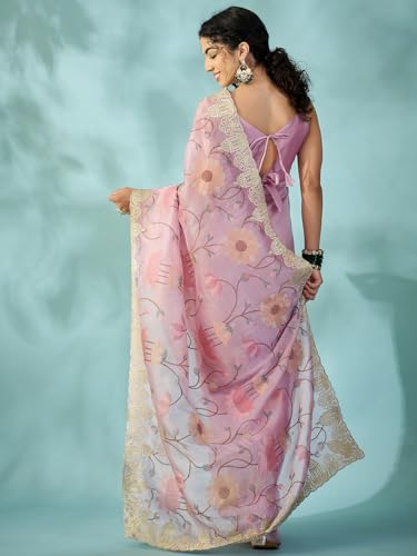AKHILAM pink tussar silk saree in tussar silk – image 2