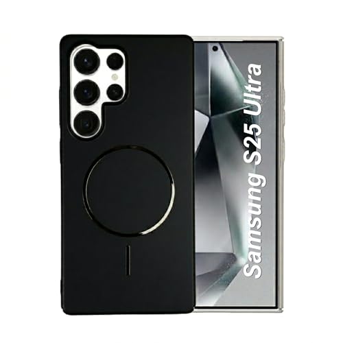 Image of AIBEX Ultra-Thin MagSafe Back Cover Case Compatible with Samsung S25 Ultra| Slim Fit Scratch-Resistant Matte | Magnetic Wireless Charging | Microfibre Lining | Camera Protection (PC Material) - Black