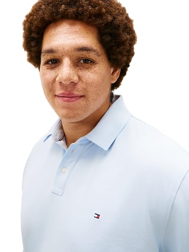 Image of Tommy Hilfiger Men's Short Sleeve Polo Shirts in Regular Fit With Stretch and Organic Pique Cotton