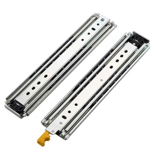 YJEUZCD Heavy Duty Locking Drawer Slides, Full Extension Runners with Lock, Undermount Soft Close Extension Cabinet, Bottom Mount Track Bracket(127 cm)