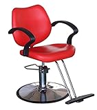 Beauty Style Salon Spa Chair Classic Hydraulic Styling Chair Hydraulic Red