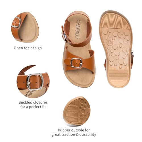 SANDALUP Summer Sandals w Double Buckle for Toddler Girls/Boys4