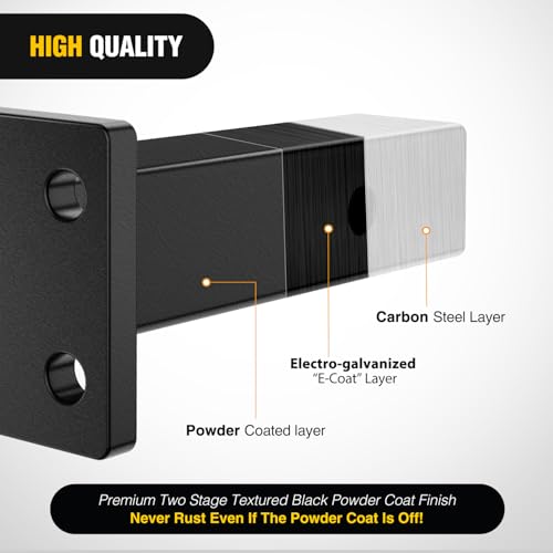 Image of Nilight 1-Position Pintle Hook Mount for 2 inch Hitch Receiver Solid Steel MGTW 20,000 lbs 9-Inch Length Black Pintle Hook Hitch Mounting Plate
