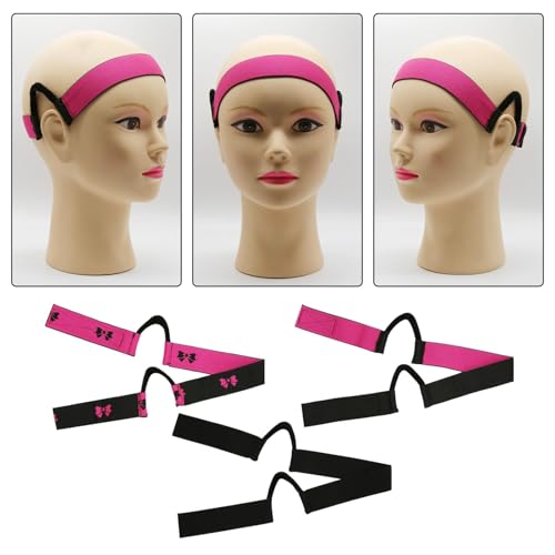 HINGTAI 3Pcs Double-Sided Velvet Ear Painless Wig Bands C-Shaped, Comfortable Soft Painless Wig Band with Ear Cut Outs Tools, Earless Melting Band Supplies