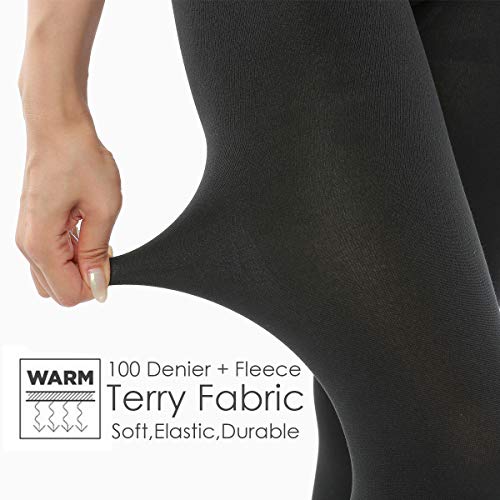G&Y 2 Pairs Fleece Lined Tights for Women - 100D Opaque Warm Winter Pantyhose4