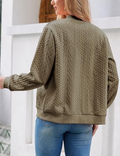 Image of WROLEM Zip Up Sweatshirts for Women Casual Outfits Cardigan Outerwear Trendy Winter Jackets Coat