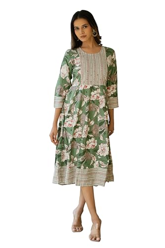 Image of MIRCHI FASHION Women's Cotton Relaxed Fit Anarkali Kurti