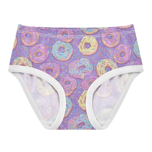 Little Girl Underwear Toddler Panties Kids Undies Purple Donuts Soft Cotton Briefs 2T-8Y