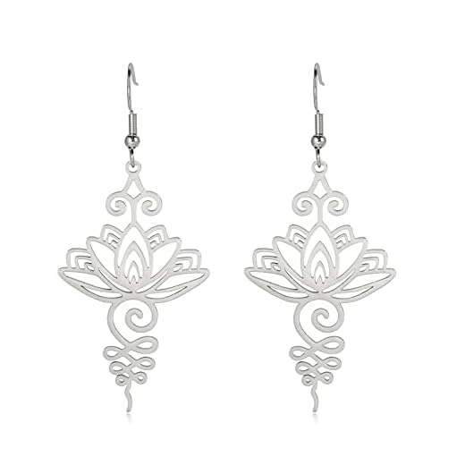 TEAMER Lotus Flower Drop Earrings