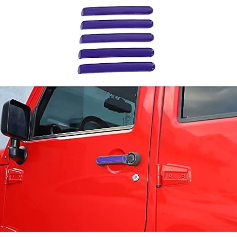 BORUIEN Exterior Accessories Outter Door Handle Trim Cover Decor Trim for Jeep Wrangler JK 2007-2017 4-Door (Purple) Cover