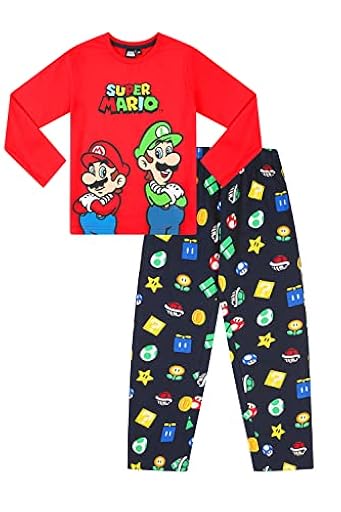 Conjunto de pijamas de Super Mario Nintendo y Luigi para niños, rosso, 11-12 años | Ya disponible en tu tienda friki favorita! En mundofriki.es!