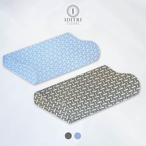 Image of Cervical Memory Foam Pillow Set of 2, Ergonomic Contour for Neck and Shoulder Pain Relief, Dual 9 cm and 12 cm Heights, Slow Rebound 50D Support, Breathable Sky Cover, 60 x 35 cm