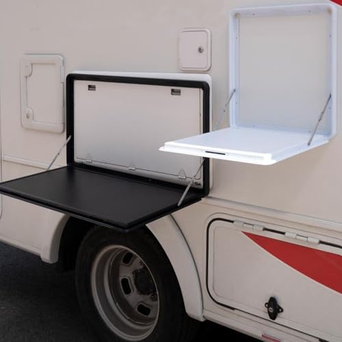 Mesa plegable para autocaravanas de aluminio blanca de 80x45 cm 5