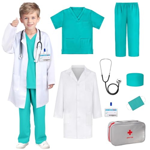 Lotvic Arzt Kostüm Kinder, Arztkittel Kinder Laborkittel, Arztkoffer Kid...