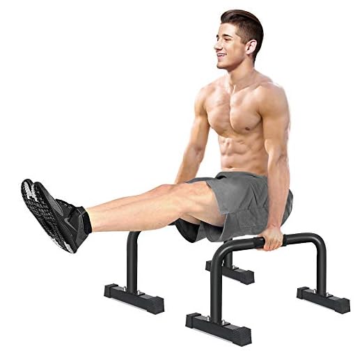 IDEER LIFE Parallettes Push-Up Bar, Parallette Bars, Gym XL Parallette Push up Stand, Upper Body Exercise Equipment w/Large Non Slip Rubber Feet &Removable Handle Grip,14x24 inch