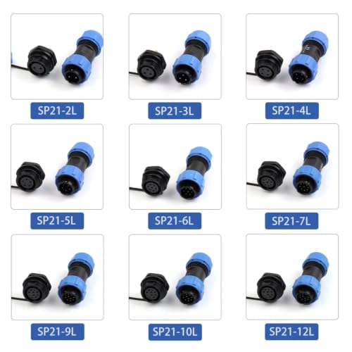Conector SP21 IP68 aéreo de 4 pines con sistema backnut para conexiones estancas 6