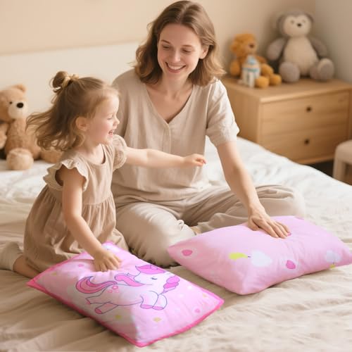 Image of UOMNY Toddler Pillowcases, 13X18 12x16 14x19 Unicorns Baby Pillow Case 2 Pack Small Pillow Covers for Travel Pillow