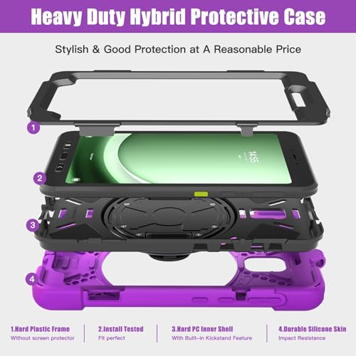 Coque de protection robuste Samsung Galaxy Tab Active5 SM-X300 violette