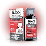 TUKOL Max Action Severe Congestion & Cough Medicine for Adults – Expectorant Cough Syrup, DM Cough Syrup, Dry Cough Cold and Sore Throat Medicine, Chest Decongestant,12+ Years, 6 Fl Oz