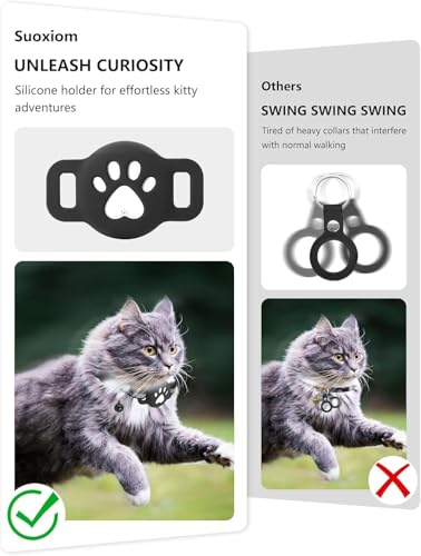 GPS Tracker Katze, Mini Tracker Ohne ABO für Katze (nur Android), Tracking Standort von Haustieren, Reflektierendes Katze Tracker Halsbänder, Arbeite mit Google Find My Device,White