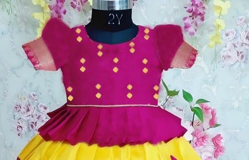 Image of Silk Solid Casual Wear Lehenga Choli for Girls