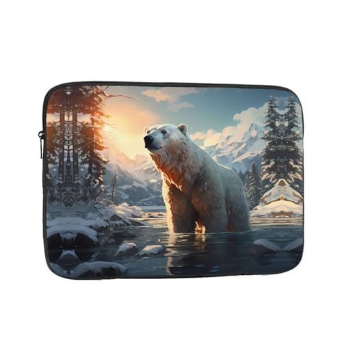 Polar Bear In Winter Laptop Sleeve Case 17 Inch Suitable For Notebook Computer Tablet Traveling Carrying Simple Case