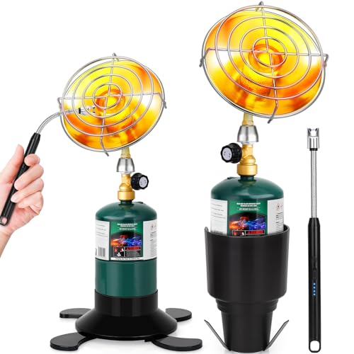 Portable Propane Golf Cart Heater with Foldable Base 2-in-1 Outdoor Patio Heater Gas Tank Cordless Heater for Camping Tent Fishing Hunting (Fuel Not Included)