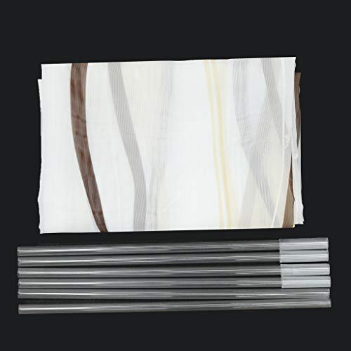 ESLIR Roman Blind with Eyelets, Kitchen Roman Curtains, Transparent Tab-Top Roller Blind Curtains with Wave Print - Image 3