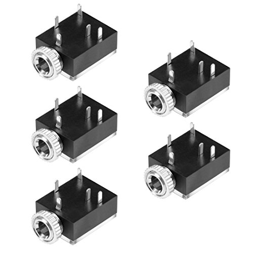 Prise jack 3,5 mm stéréo 5 broches PJ-324 haute conductivité avec boîtier noir résistant