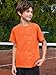 Haloumoning Boys Athletic Short Sleeve T Shirts Kids Quick Dry Sports Performance Tees Tops 5-14 Years Orange