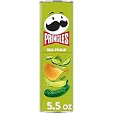 Pringles Potato Crisps Chips, Lunch Snacks, On-the-Go Snacks, Dill Pickle, 5.5oz Can (1 Can)