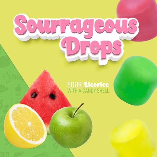 Wiley Wallaby Sourrageous Licorice Bites 1.7 Ounce Gourmet Licorice Candy Mini Bags, 18 Pack