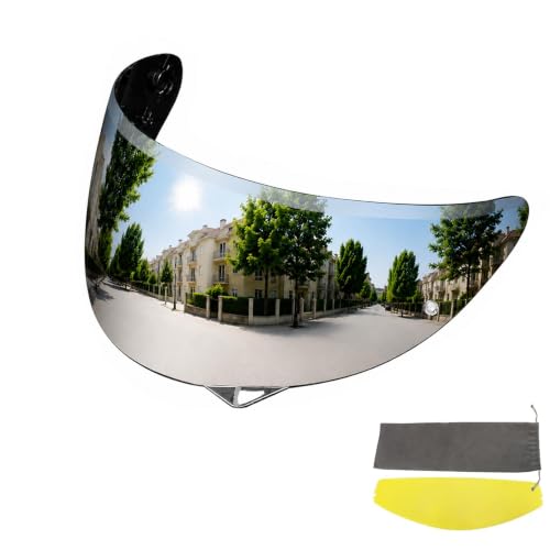 Image of PSLER Shatterproof Motorcycle Helmet Visor for HJ-34P C10,(Film&Silver)