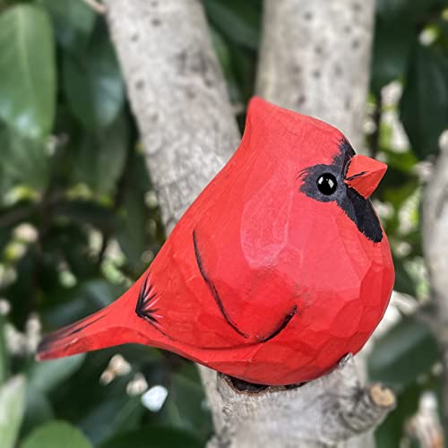 Findamaze Bird Figurines Hand Carved Painted Bird Statues,Bird Figurines Home Decor,Wooden Bird - Cardinals For Bird Lovers,Housewarming,Birthday,Christmas(No.03-Male Cardinal) #TOP7