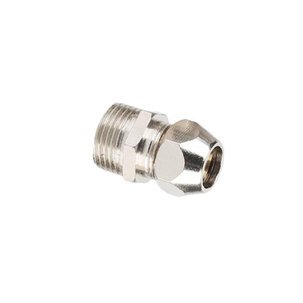 Metal Pipe Adapter Nickel-Plated Brass Straight Joint, Ferrule Tube Connector, BSP Male Thread Compression Fitting 1/2 3/8 1/4in(10MM*1/4INCH)