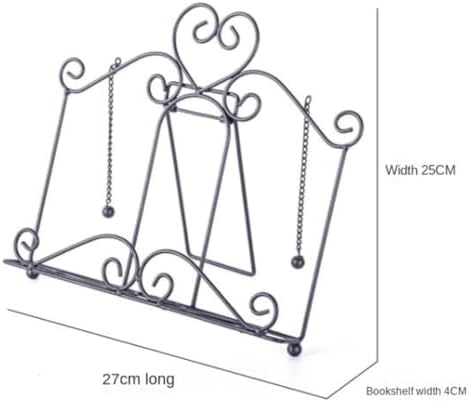 Foldable Metal Cookbook Holder for Kitchen Desk, Recipe Book Stand with Weighted Chains - Adjustable, Sturdy Kitchen Accessory for Easy Cooking and Baking