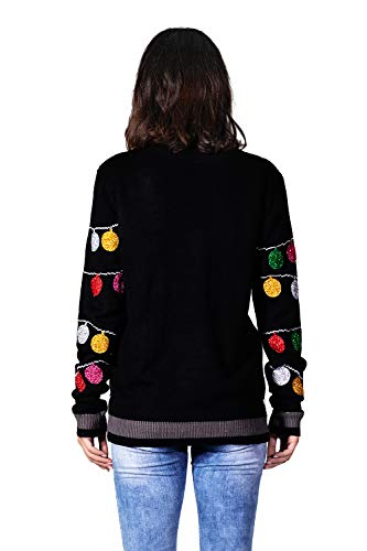 Women`s Ugly Christmas Sweater Unisex Men`s Funny Novelty Santa Pullover for Party Fabulous-Black XX-Large2