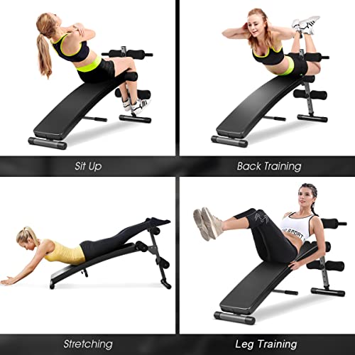 Gymax Sit Up Bench, 440Lbs Adjustable Incline Sit Up Bench For Abs, Utility Workout Training Slant Bench For Home Gym, Multifunctional Exercise Fitness Equipment For Strength Training, Crunch Board Ab Bench #TOP7