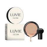 Luvie Glow Foundation Cushion,Mushroom Head Air Cushion CC Cream Makeup,Brighten Long-Lasting For All Skin Types (BRUMET BROWN)
