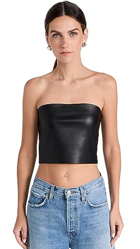 Susana Monaco Women's Faux Leather Crop Tube Top