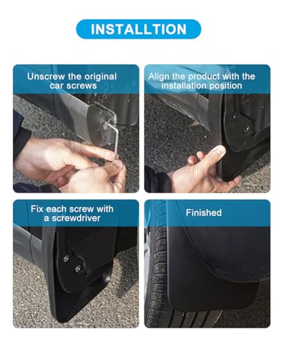 Image of Mud Flaps for Jeep Grand Cherokee L Accessories 2022-2024, Black, No Drill, All Weather, Front & Rear 4pc Set