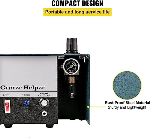Grabador neumático ZIJINGY de un solo extremo con impacto de 1400 RPM para grabado 5