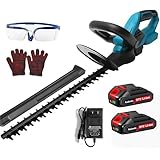 ヘッジトリマー充電式 18-21V 切断幅:410mm カット直径:20mm 生垣 バリカン 刈り込み機 高速往復刈りダブルブレードドライブ操作が簡単 剪定トリマー 軽量マキタ18vバッテリー共通 充電器&リチウム電池2個付き