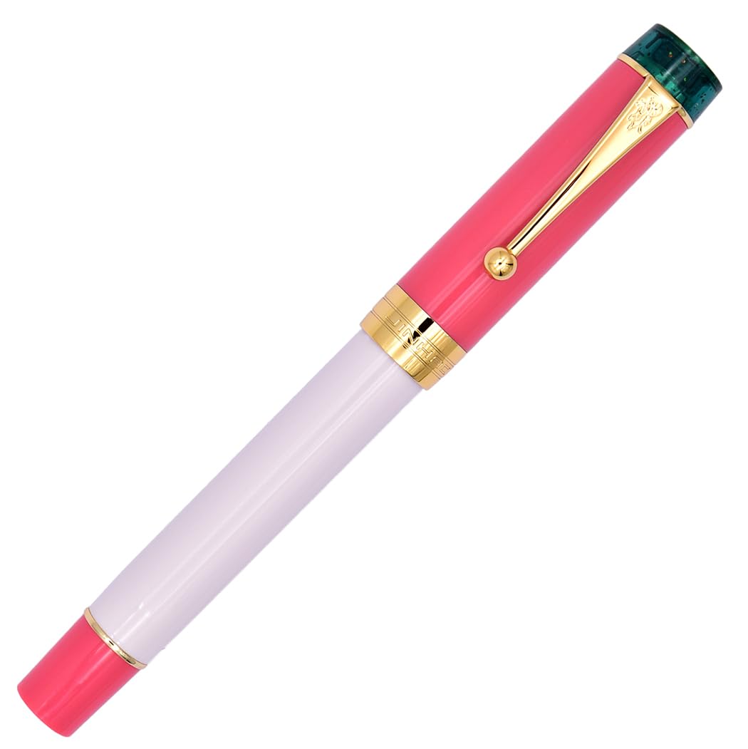 Ranvi Jinhao 100 Fountain Pen,Medium Nib,Gold Trim,Ball Clip,Rose — image 1