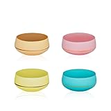 Crystalex Candyland Kristallschalen-Set, 4 Stück, Rosé/Gelb/Blau/Orange, 97mm Durchmesser, 43mm Höhe, Dessertschalen Bohemia