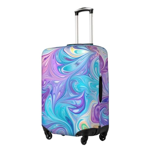 Neon Marble Luggage Cover Washable Elastic Suitcase Cover Anti-Scratch Travel Luggage Protector Covers for Kids Adult M fits 22-24 inch Suitcase2