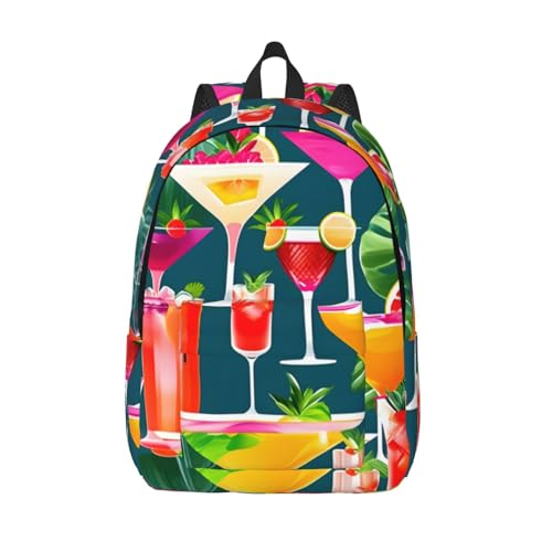 Sac à dos voyage affaires femme imprimé cocktail tropical ordi portable
